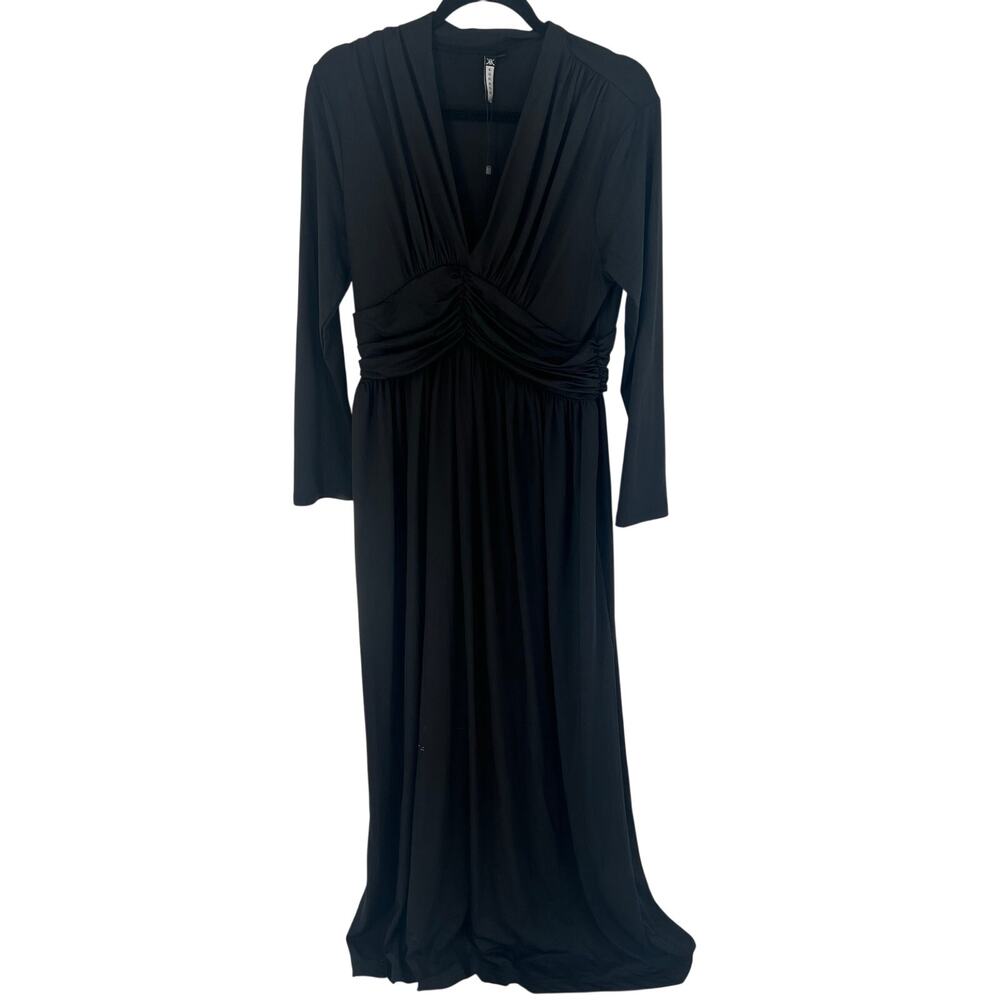 Kho Koh Black Long Sleeve Maxi Dress Formal Gown Size 4 NWT - Picture 1 of 8